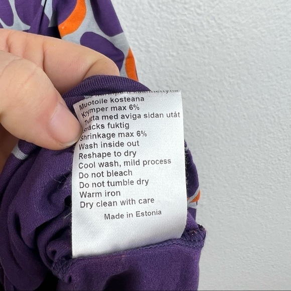 MARIMEKKO Steppi Jersey Dress with Removable Tie Belt, Purple Orange, XXS - Picture 9 of 10